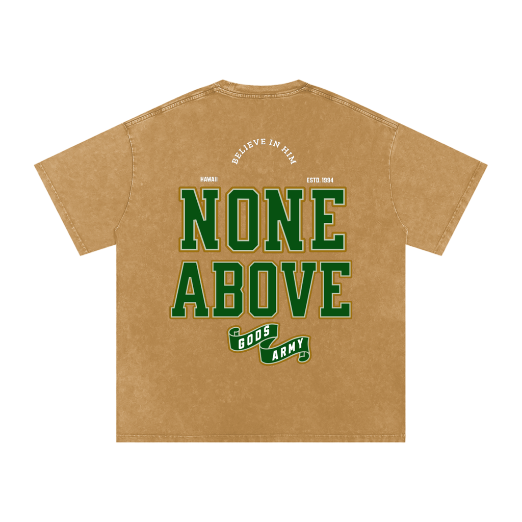 Snow Washed heavy Cotton T-Shirt NONE ABOVE, GODS ARMY