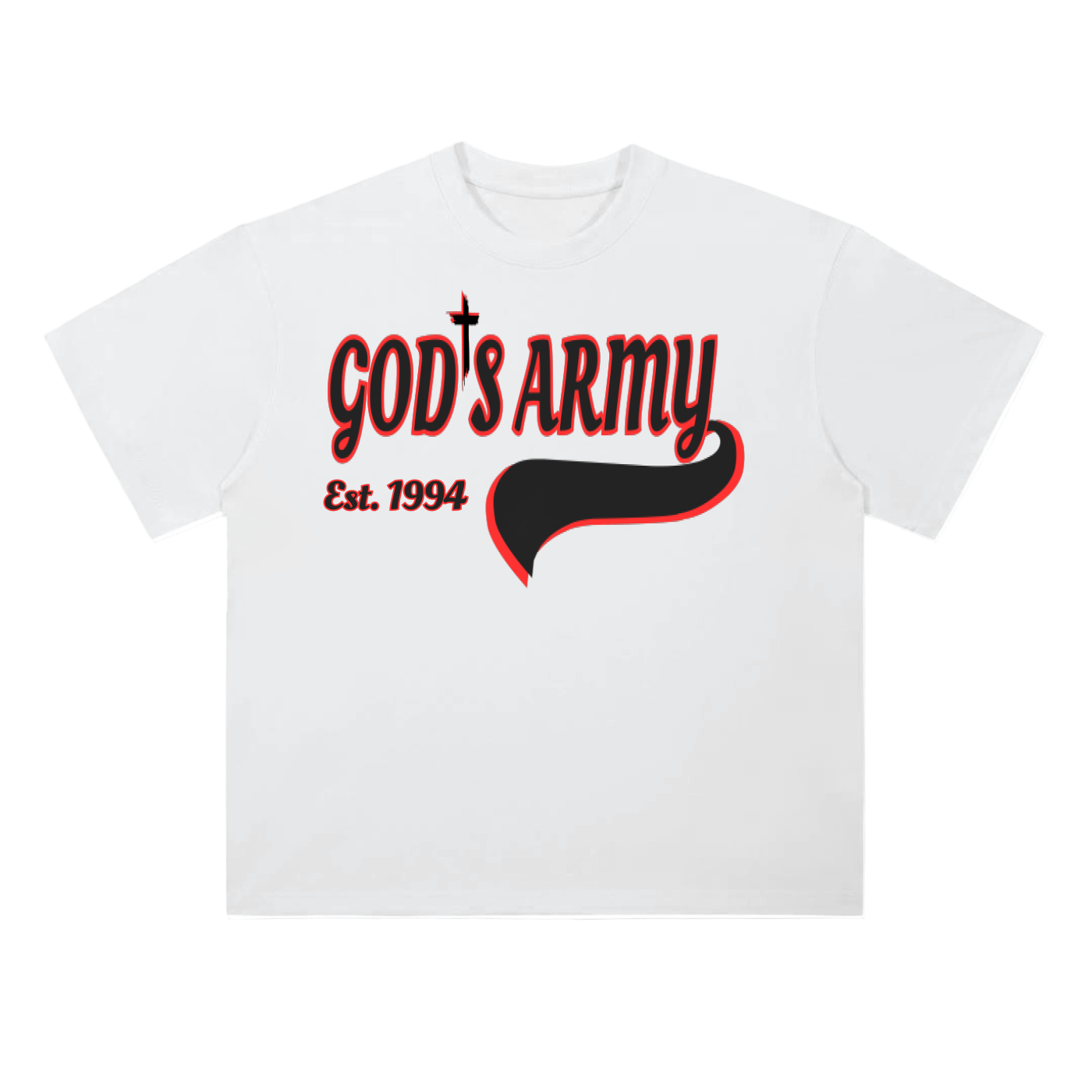 Heavyweight Drop Shoulder Cotton T-Shirt GODS ARMY